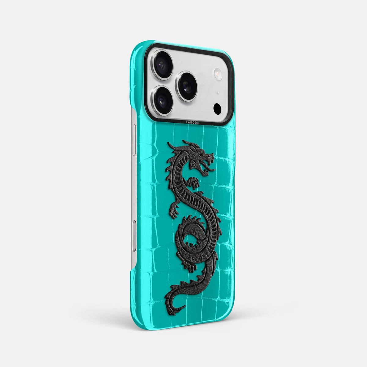 Classic Case With Carbon Dragon For iPhone 18 Pro Max In Shiny Alligator -2 | Mint-Black