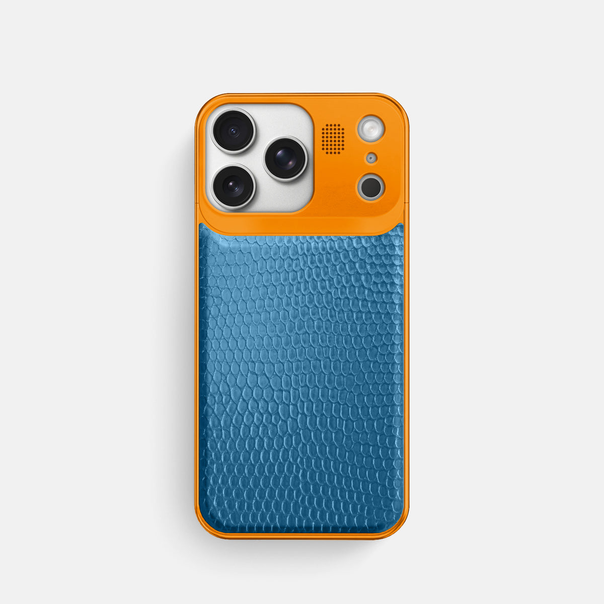 Metal Case For iPhone 17 Pro In Lizard -1 | Blue-Orange