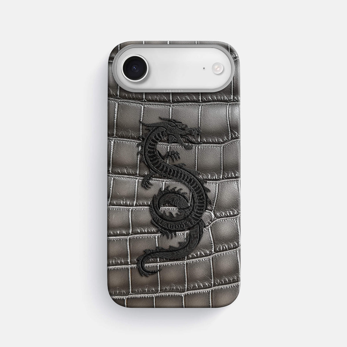 Classic Case With Carbon Dragon For iPhone 17 Air In Patina Alligator -1 | Grey-Steel