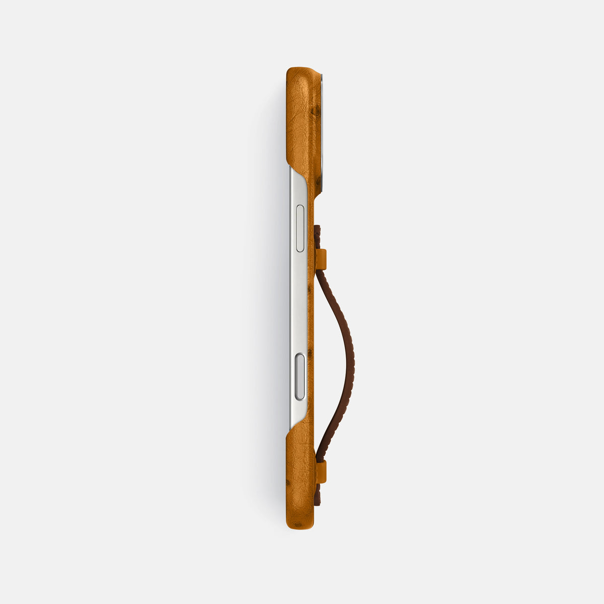 Center Handle Coloré For iPhone 17 Pro Max In Ostrich -2 | Chestnut-Steel