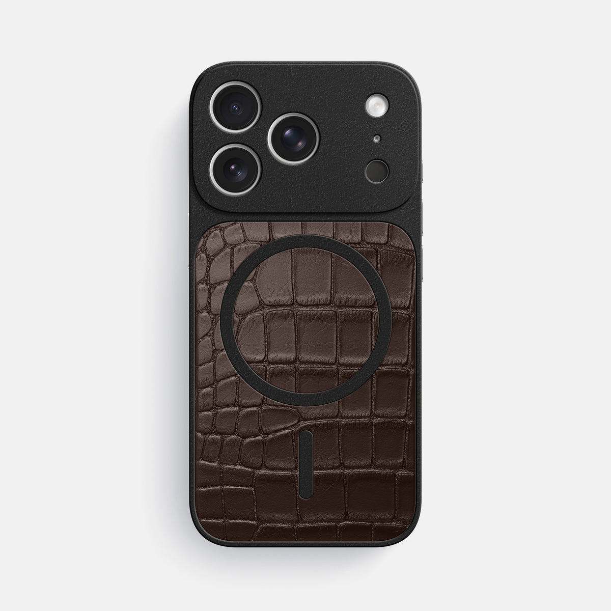 MagSafe Mask For iPhone 17 Pro Max In Alligator -3 | Dark-Brown