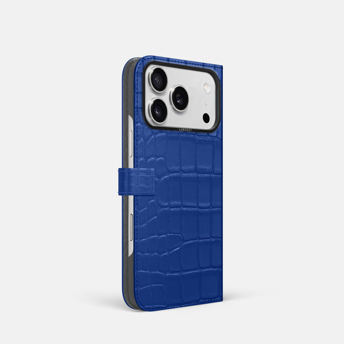 Folio Case with Clasp For iPhone 18 Pro In Alligator -1 | Royal-Blue-Black