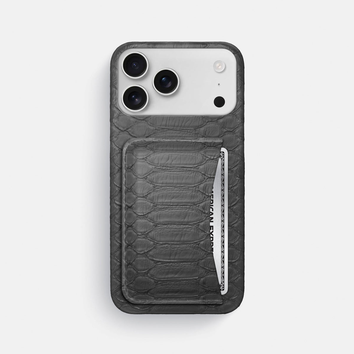 Slim Card Case For iPhone 18 Pro Max In Python -1 | Grey
