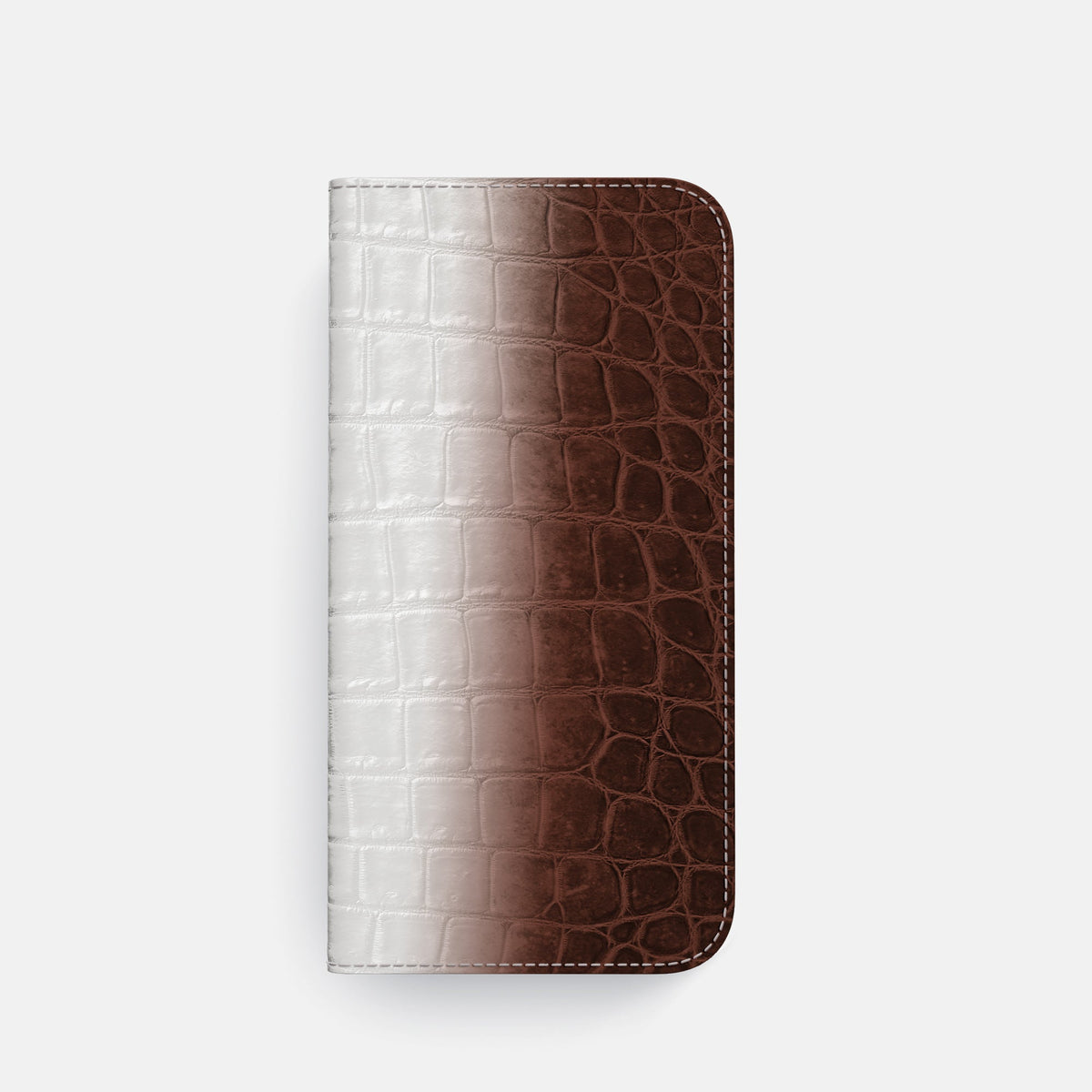 Folio Case with Card For iPhone 18 Pro In Himalayan Crocodile -4 | Dark-Brown-Steel