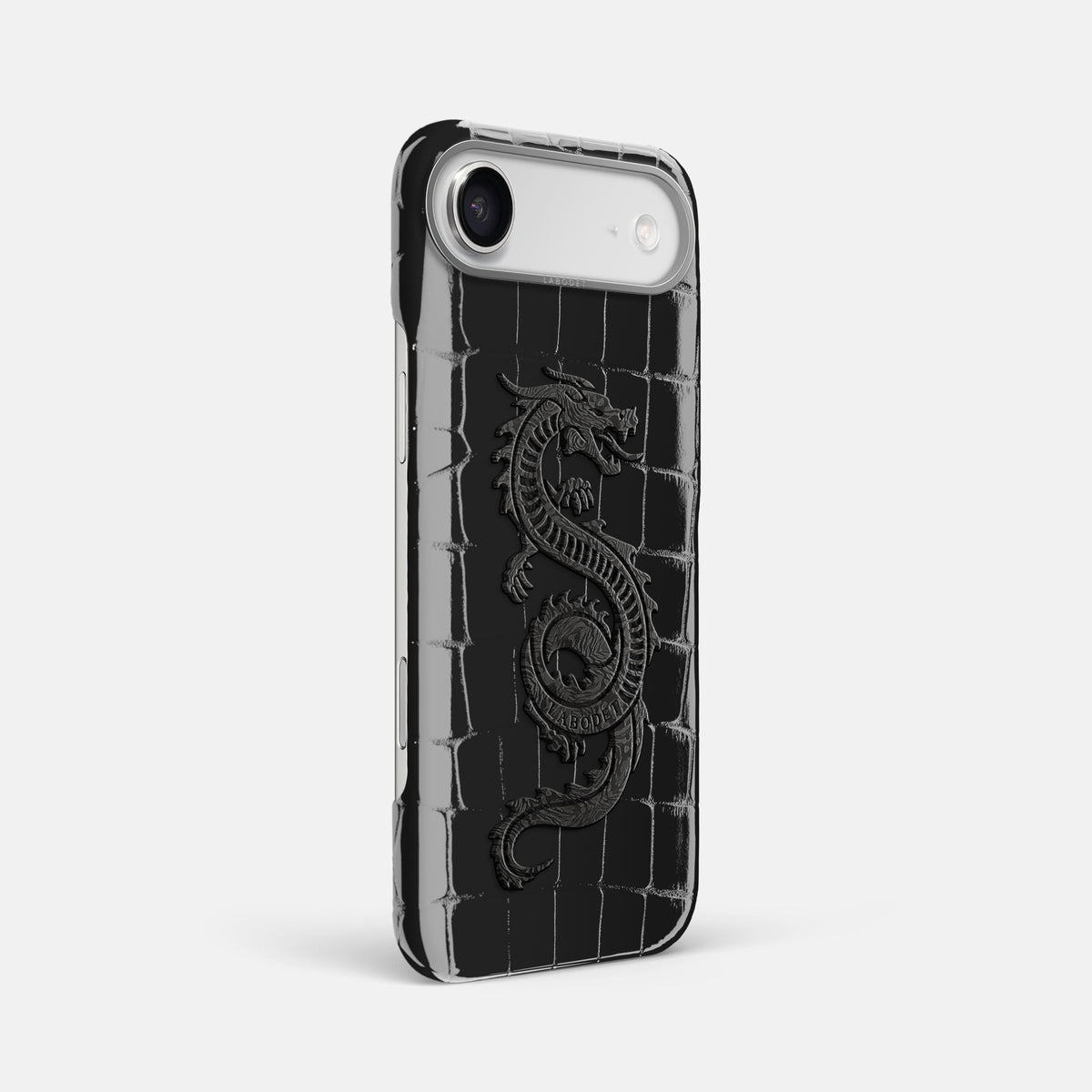 Classic Case With Carbon Dragon For iPhone 17 Air In Shiny Alligator -2 | Black-Steel