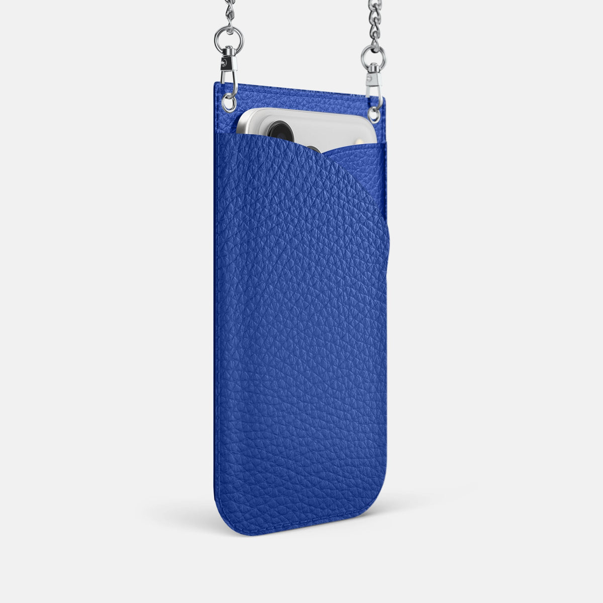 Crossbody Bag For iPhone 18 Pro In Calf -2 | Royal-Blue-Steel