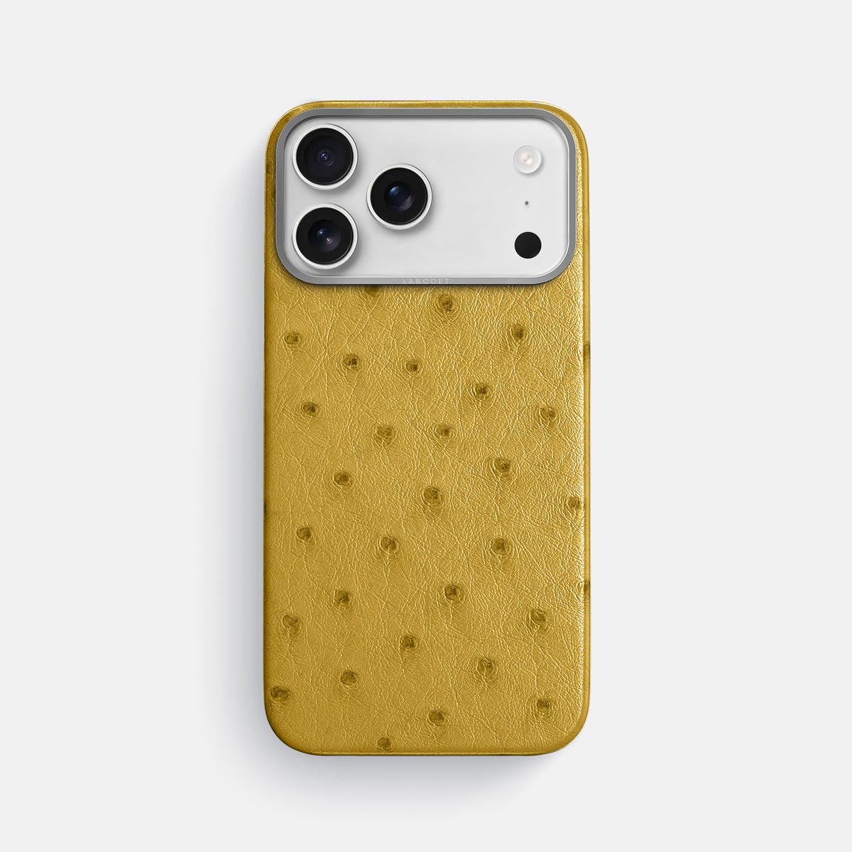 Classic Case For iPhone 17 Pro Max In Ostrich -1 | Gold-Steel