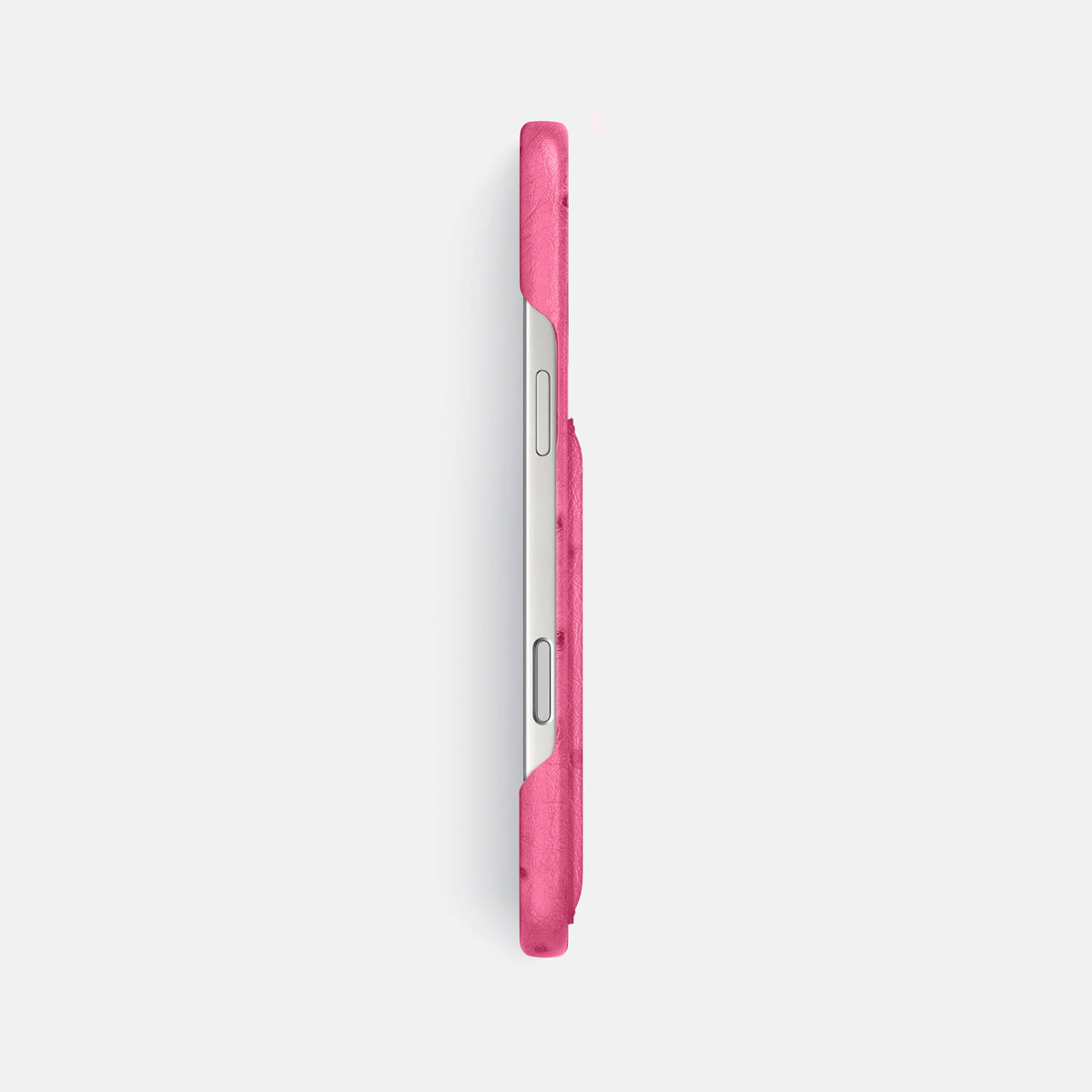 Slim Card Case For iPhone 18 Pro Max In Ostrich -3 | Pink