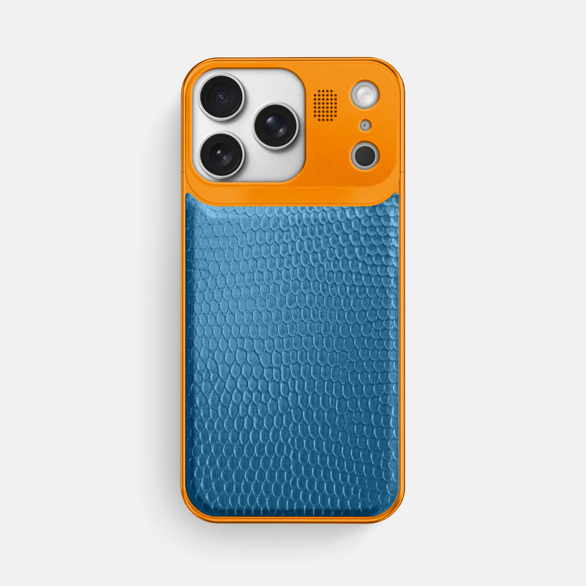Metal Case For iPhone 17 Pro Max In Lizard -1 | Blue-Orange