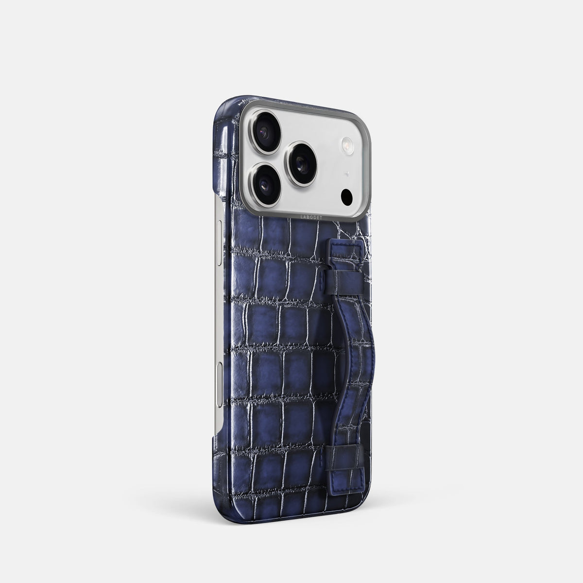 Handle Case For iPhone 18 Pro In Patina Alligator -2 | Havana-Blue-Steel
