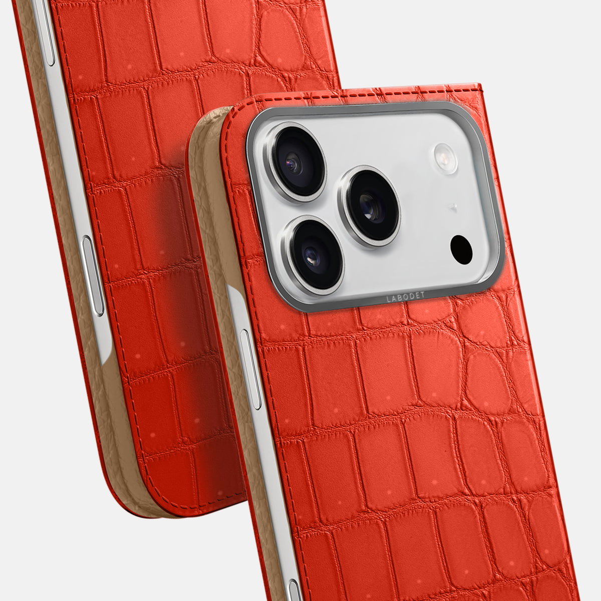 Folio Case For iPhone 17 Pro Max In Porosus Crocodile -5 | Rust-Steel