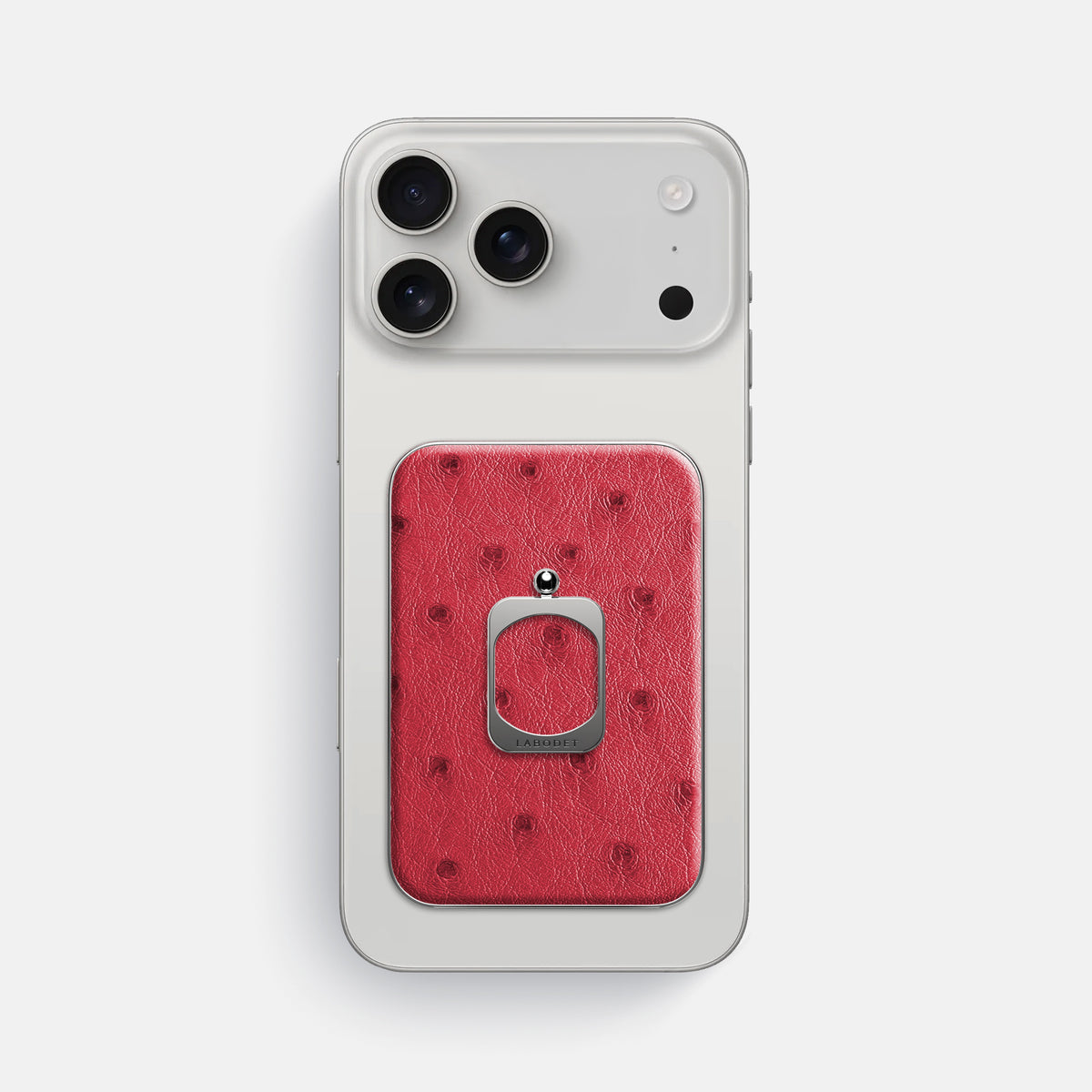 MagSafe Ring For iPhone 17 Pro Max In Ostrich -2 | Red-Steel