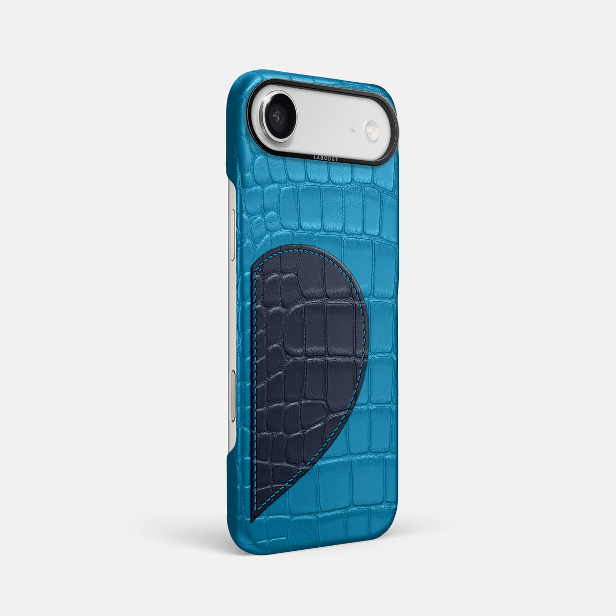 Classic Case With Half Heart - Right For iPhone 17 Air In Alligator -2 | Curaçao-Blue-Black