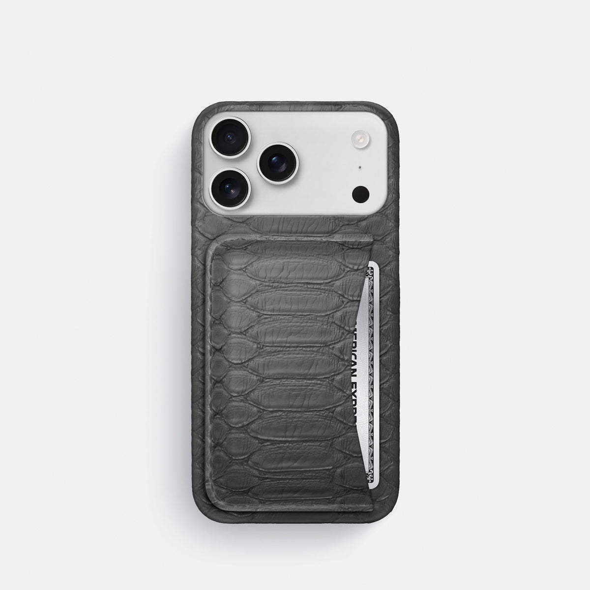 Slim Card Case For iPhone 18 Pro In Python -1 | Grey