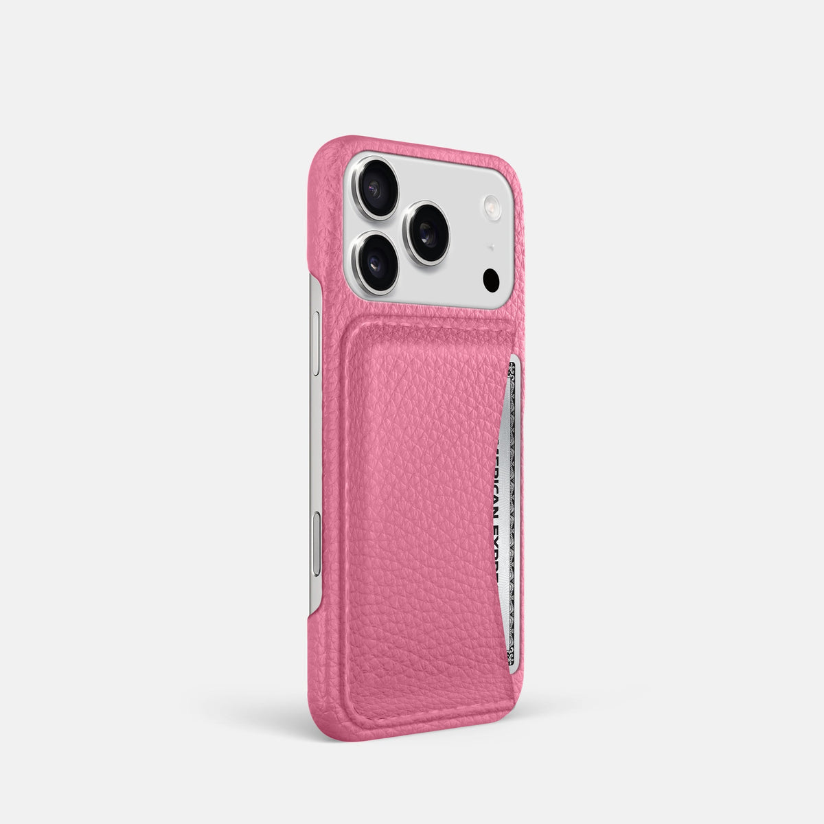Slim Card Case For iPhone 18 Pro In Calf -2 | Pink