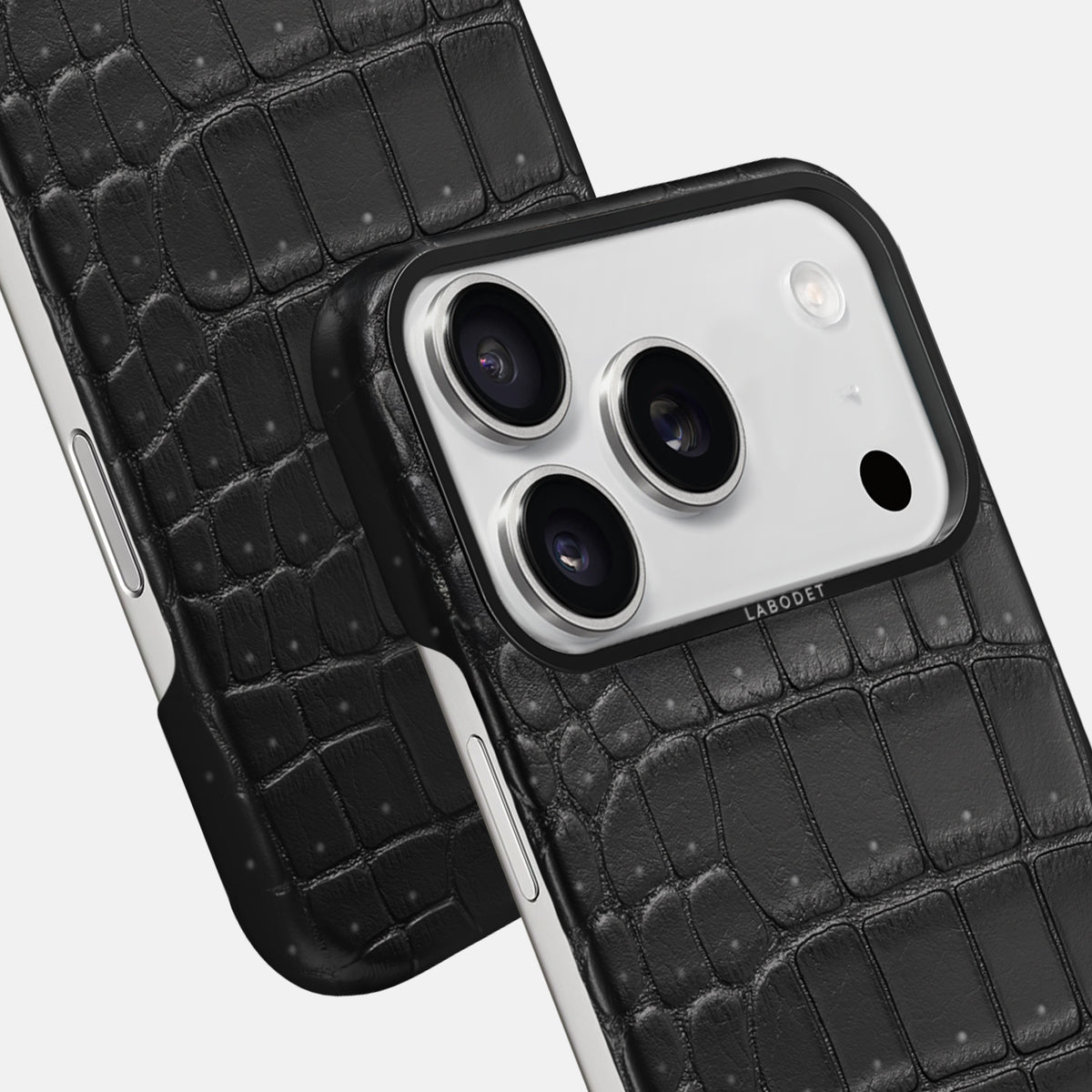 Classic Case For iPhone 17 Pro In Porosus Crocodile -6 | Black-Black