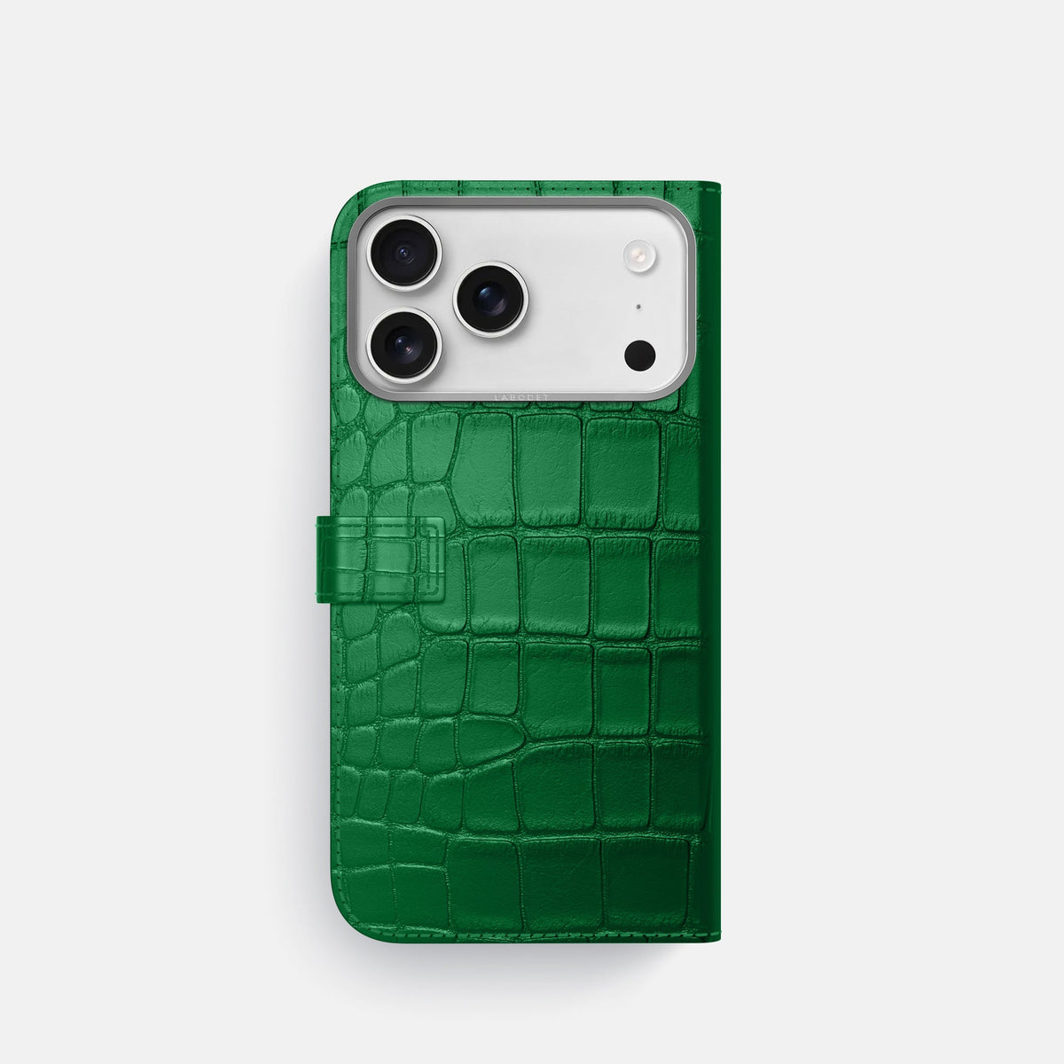 Folio Case with Clasp For iPhone 18 Pro In Alligator -3 | Forest-Green-Steel