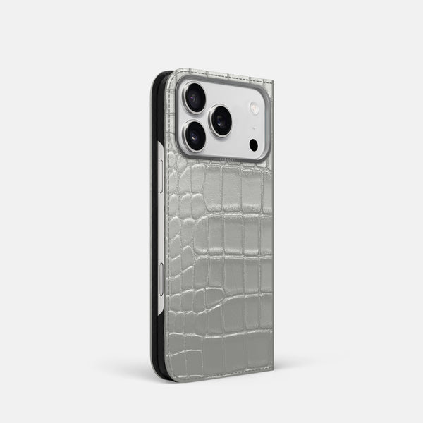 Folio Case For iPhone 17 Pro In Metallic Alligator