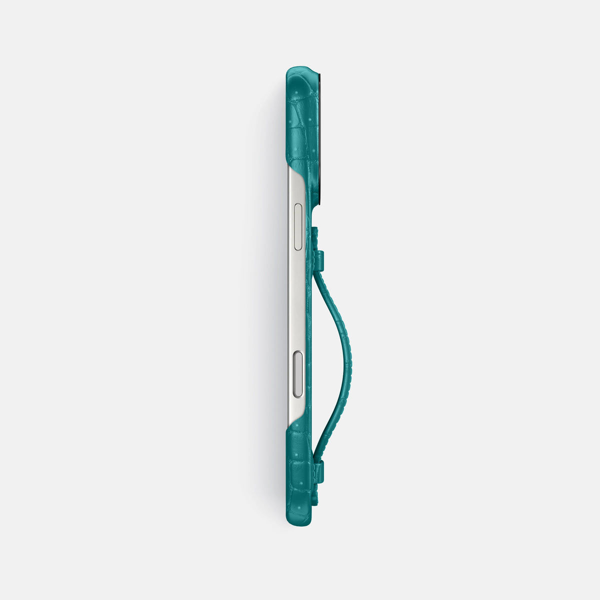 Center Handle For iPhone 17 Pro Max In Porosus Crocodile -2 | Celadon-Black