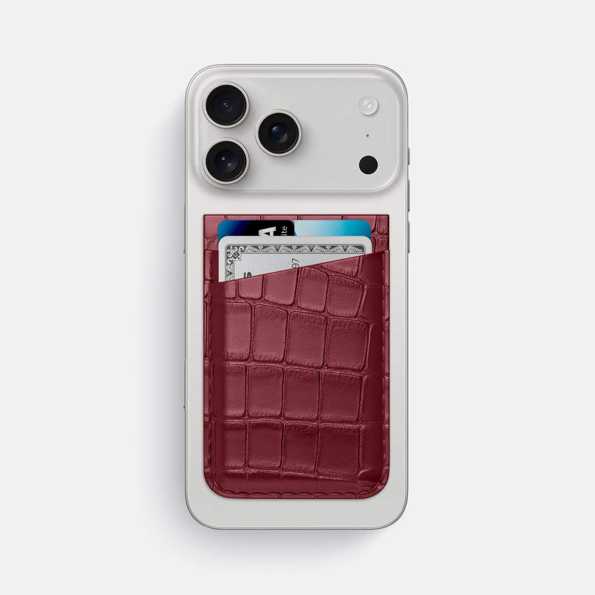 MagSafe Wallet For iPhone 17 Pro Max In Alligator -1 | Burgundy