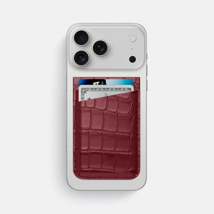 MagSafe Wallet For iPhone 17 Pro Max In Alligator -1 | Burgundy