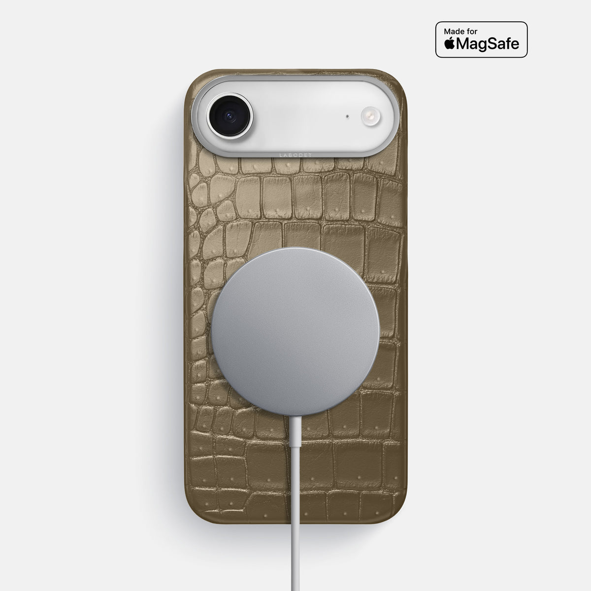 Classic Case For iPhone 17 Air In Porosus Crocodile -5 | Kaki-Green-Steel
