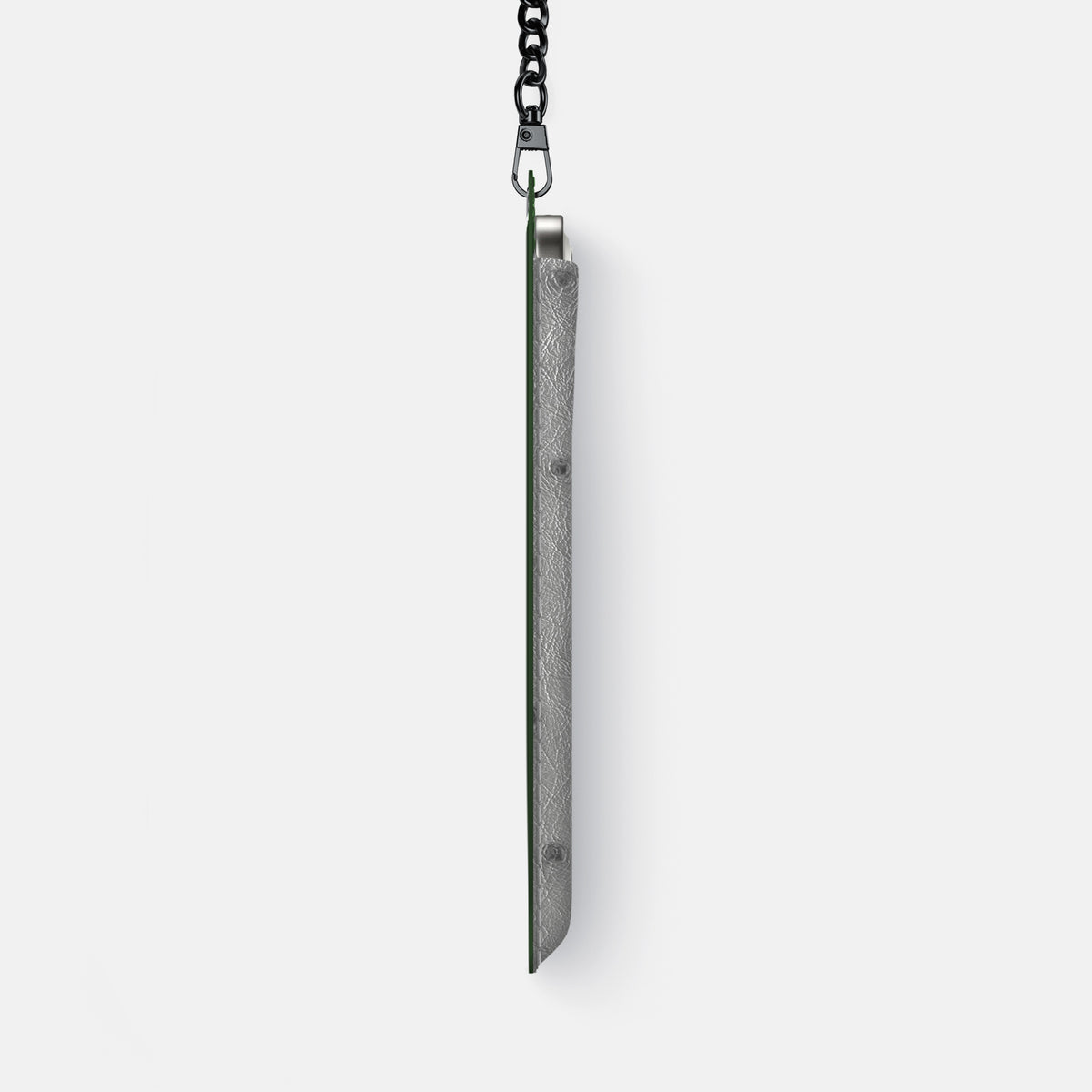 Crossbody Bag For iPhone 17 Pro Max In Ostrich -4 | Silver-Black