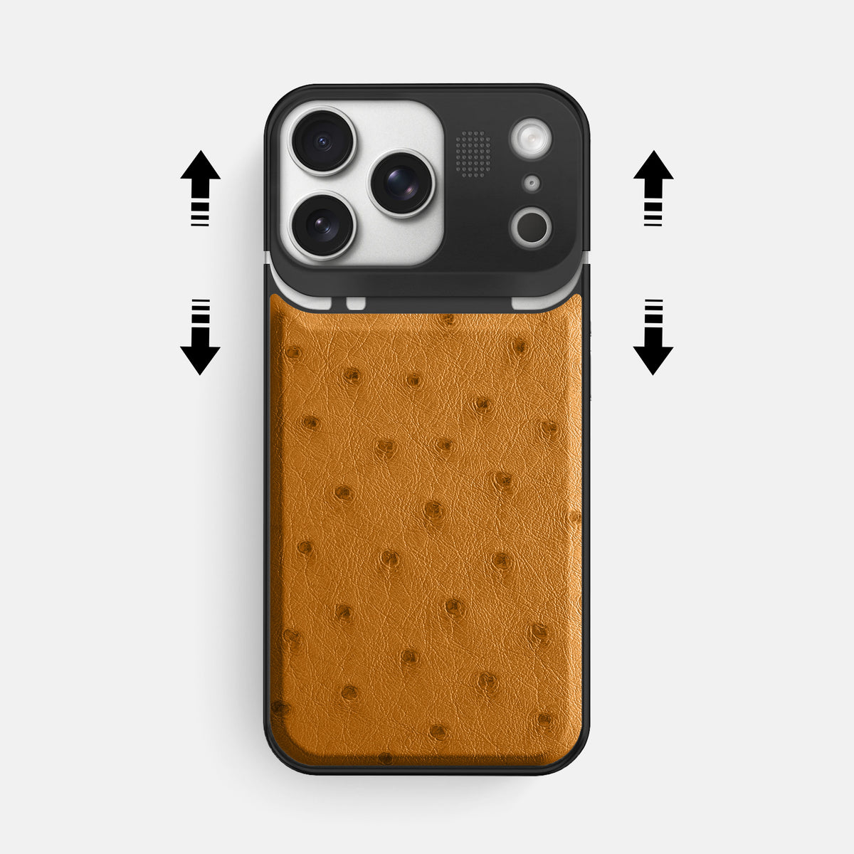 Metal Case For iPhone 17 Pro Max In Ostrich -2 | Chestnut-Black