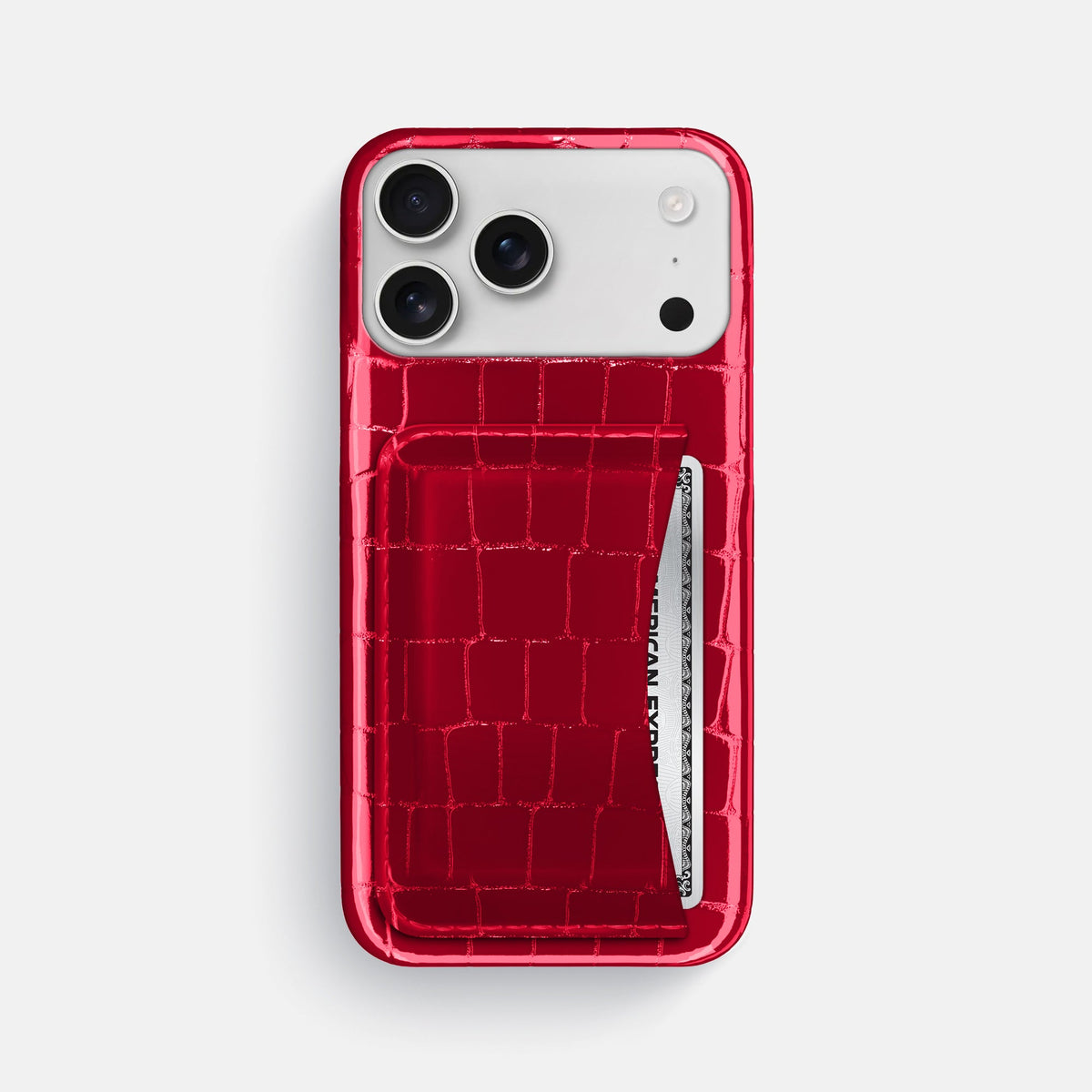 Slim Card Case For iPhone 18 Pro Max In Shiny Alligator -1 | Cherry