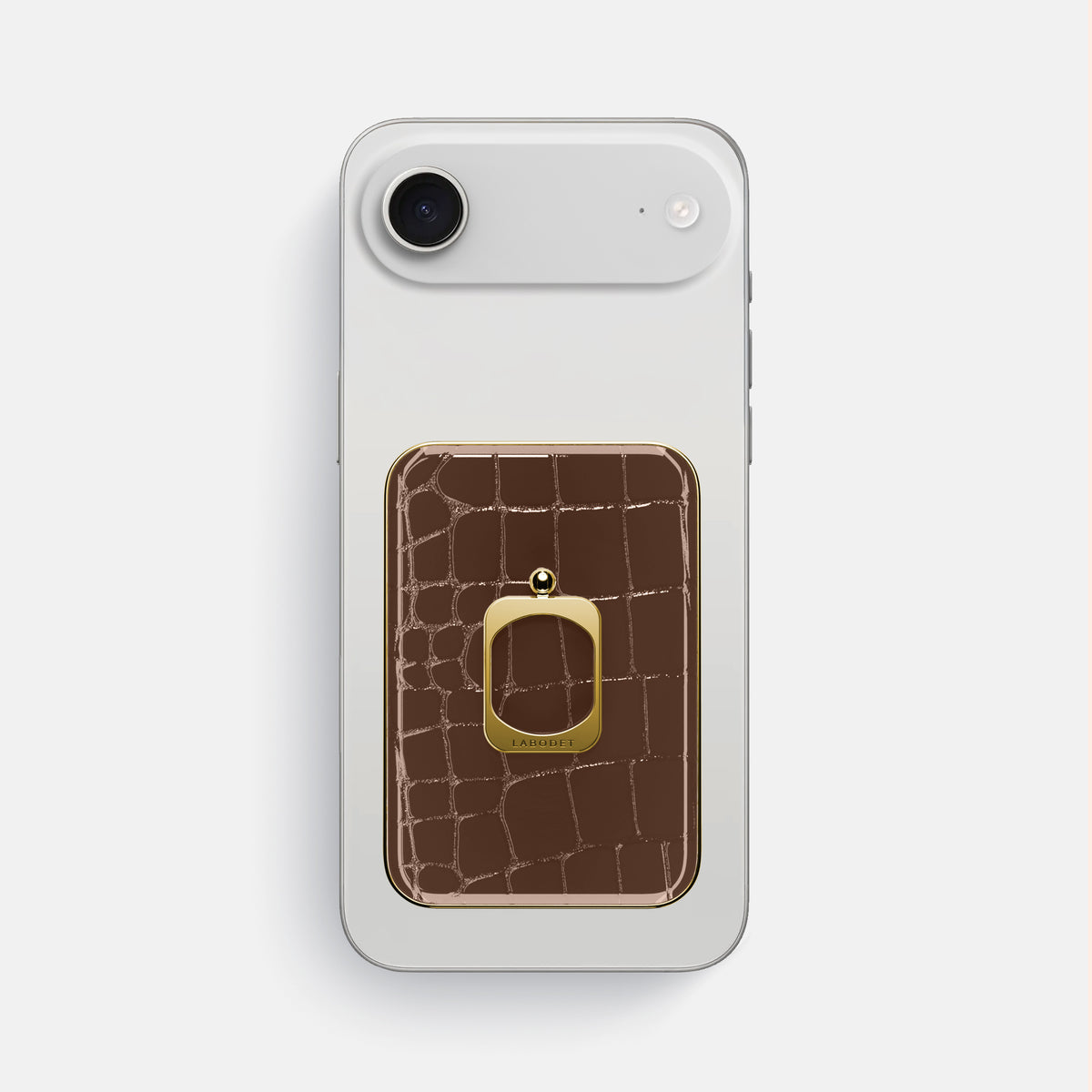 MagSafe Ring For iPhone 17 Air In Shiny Alligator -2 | Brown-Gold