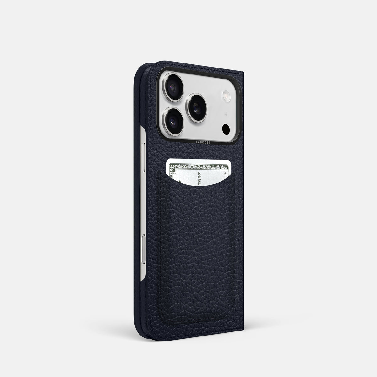 Folio Case with Card For iPhone 17 Pro In Calf -1 | Marine-Black