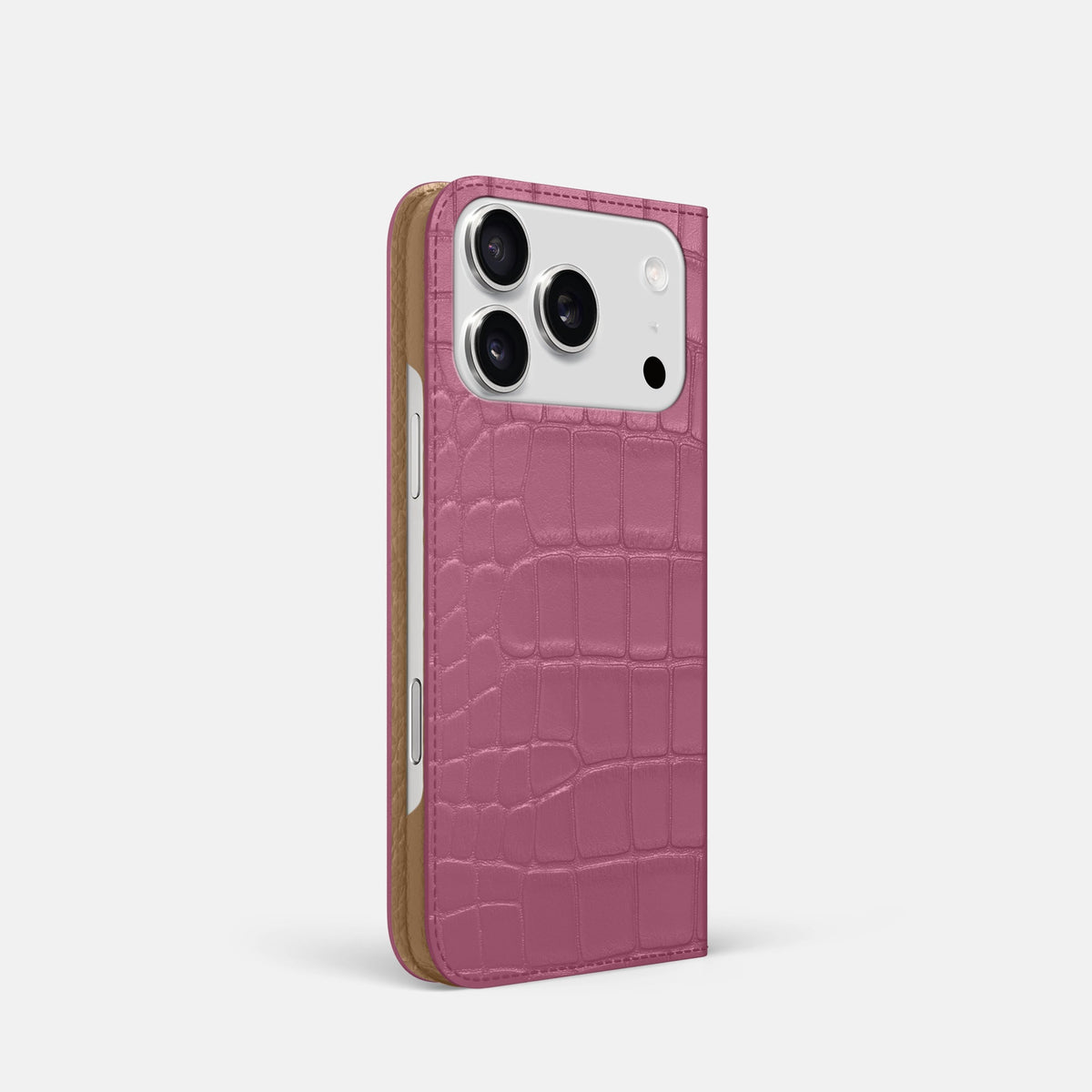 Folio Slim Case For iPhone 18 Pro In Alligator -1 | Pink-Lagoon