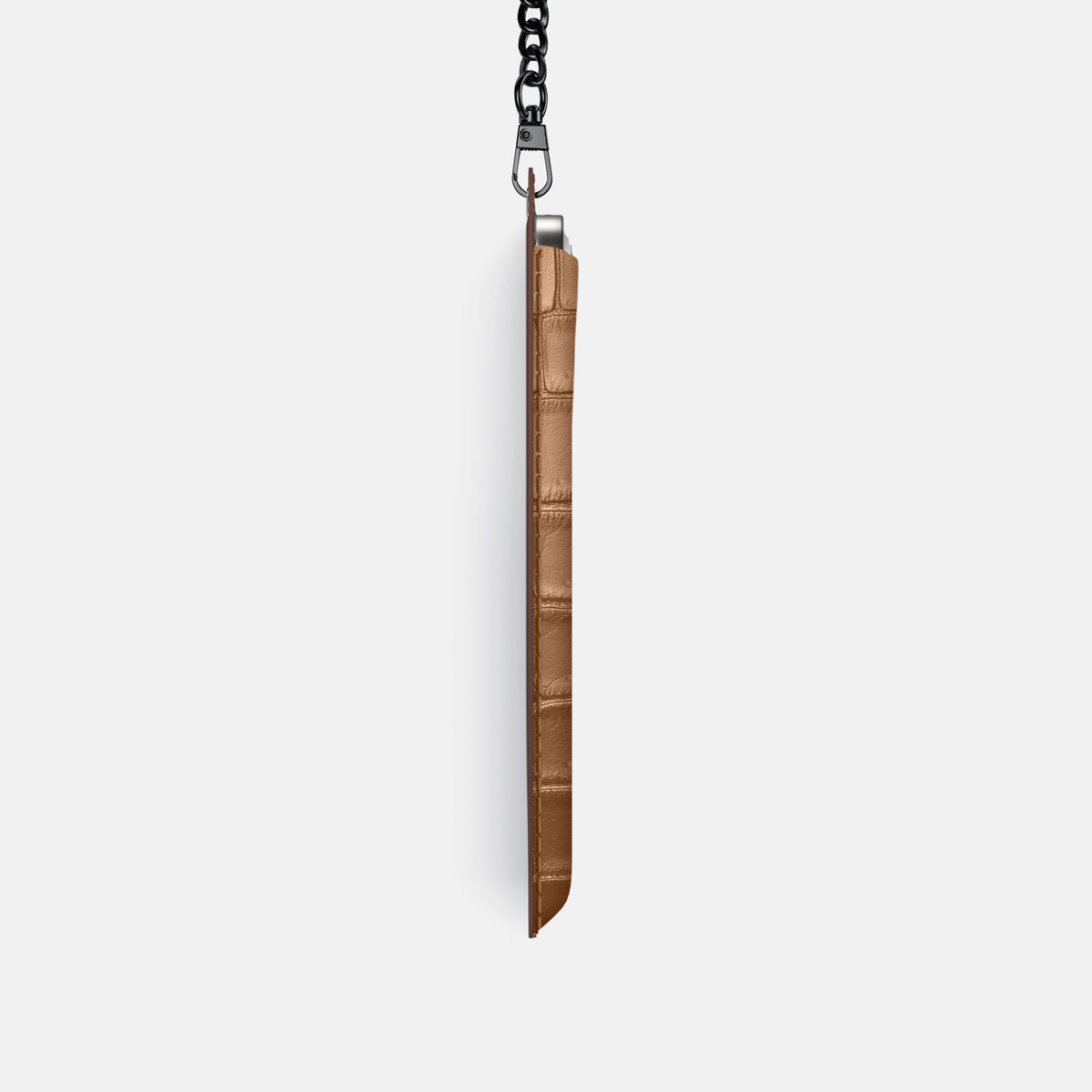 Crossbody Bag For iPhone 17 Pro In Porosus Crocodile -4 | Milk-Chocolate-Black