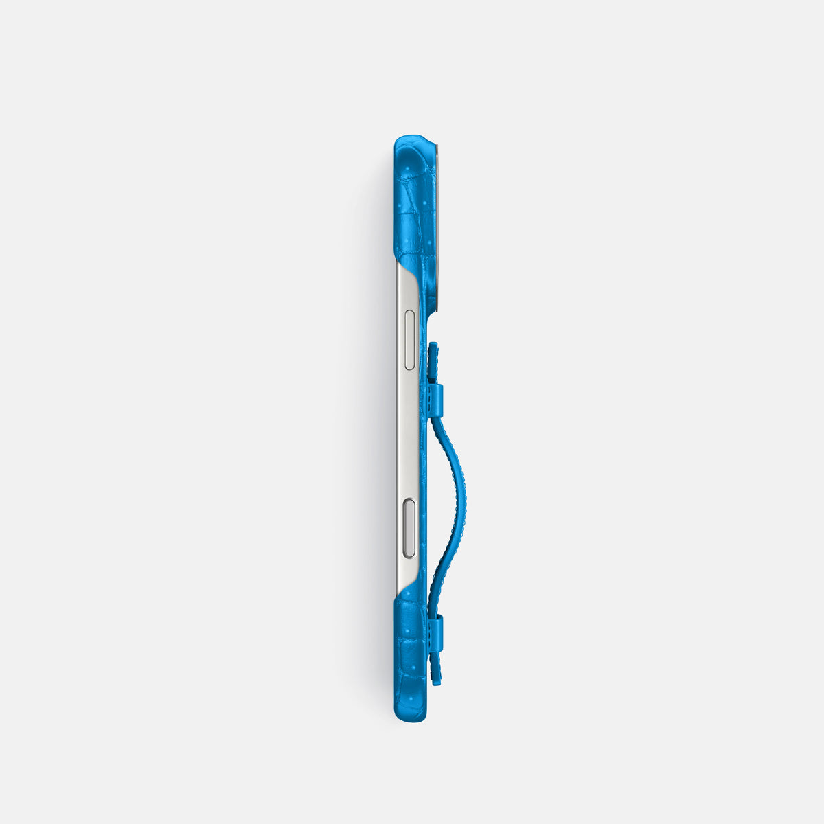 Handle Case For iPhone 17 Pro In Porosus Crocodile -3 | Blue-Lagoon-Steel