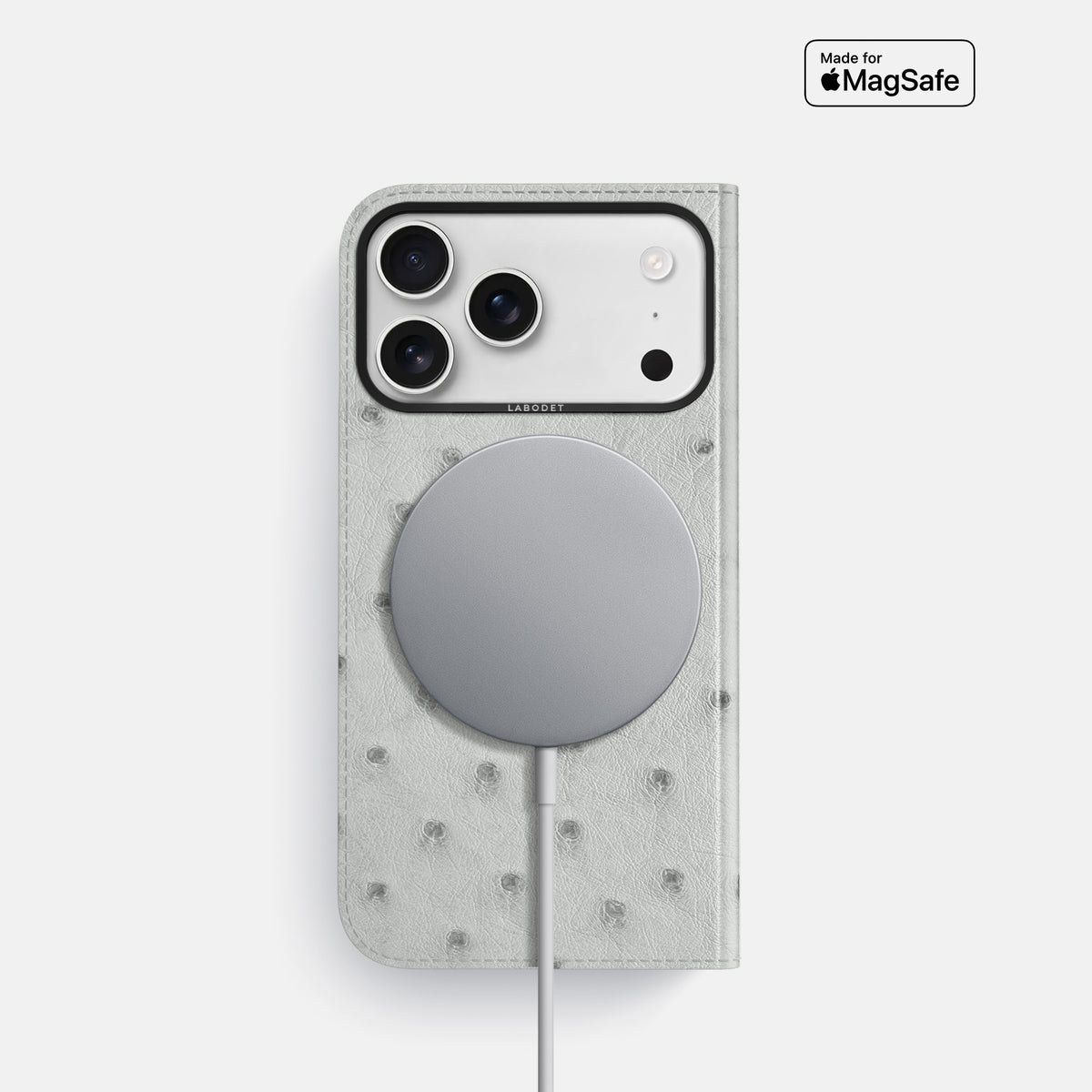 Folio Case For iPhone 17 Pro In Ostrich -3 | White-Black
