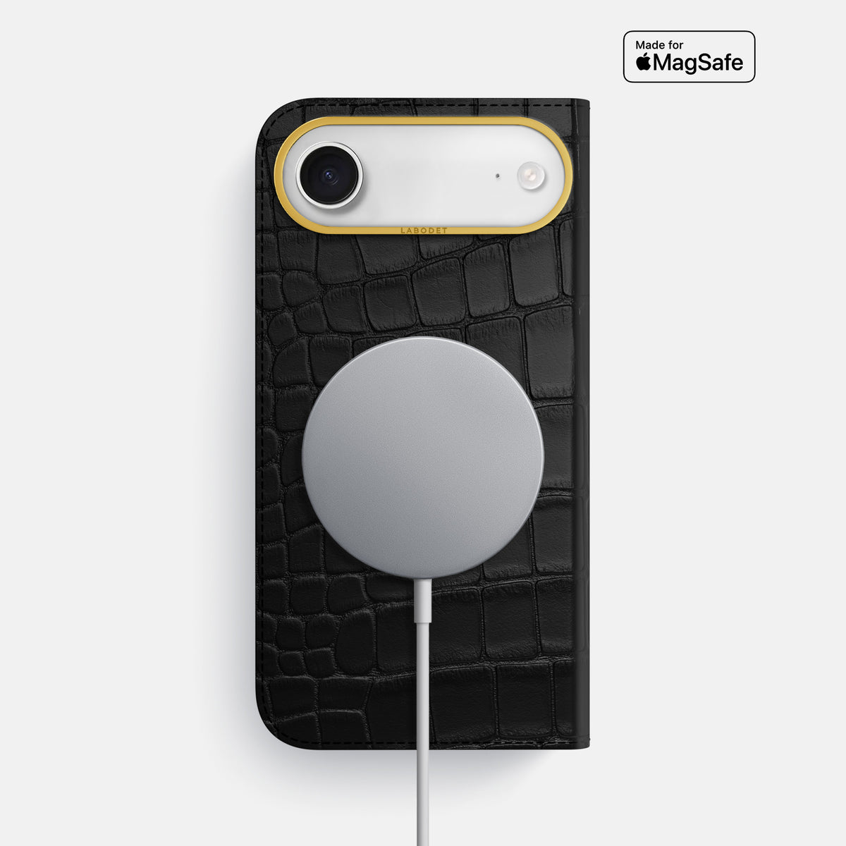 Folio Case For iPhone 17 Air In Alligator -3 | Black-Gold