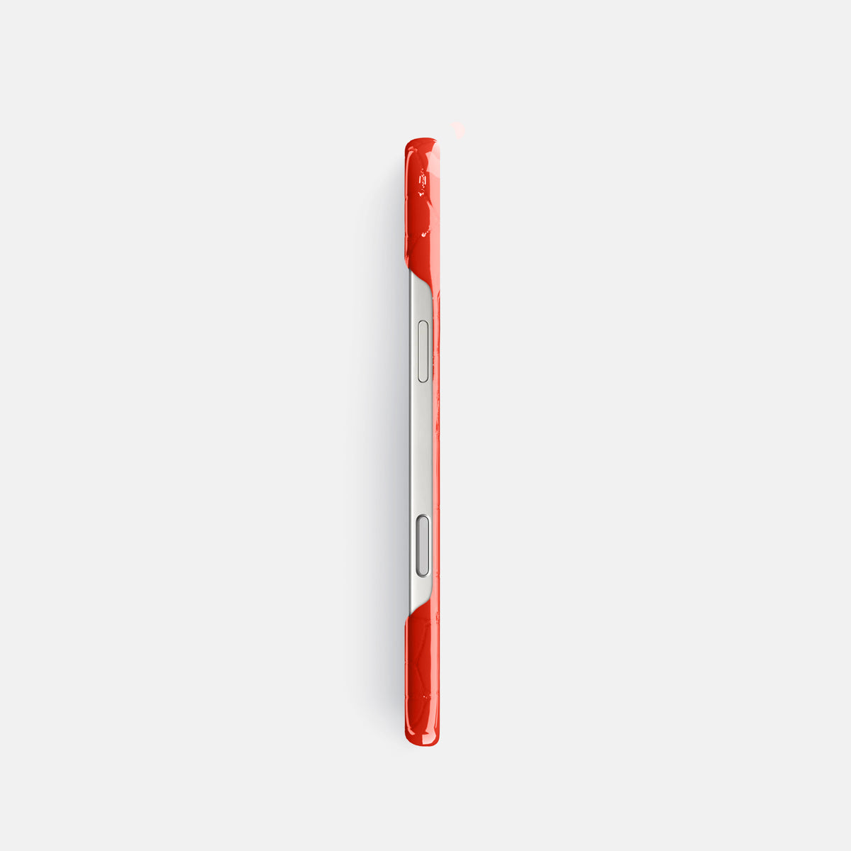 Slim Case For iPhone 17 Pro In Shiny Alligator -3 | Coral-Orange