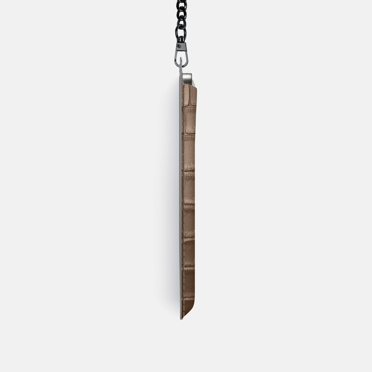 Crossbody Bag For iPhone 18 Pro In Porosus Crocodile -4 | Fur-Brown-Black