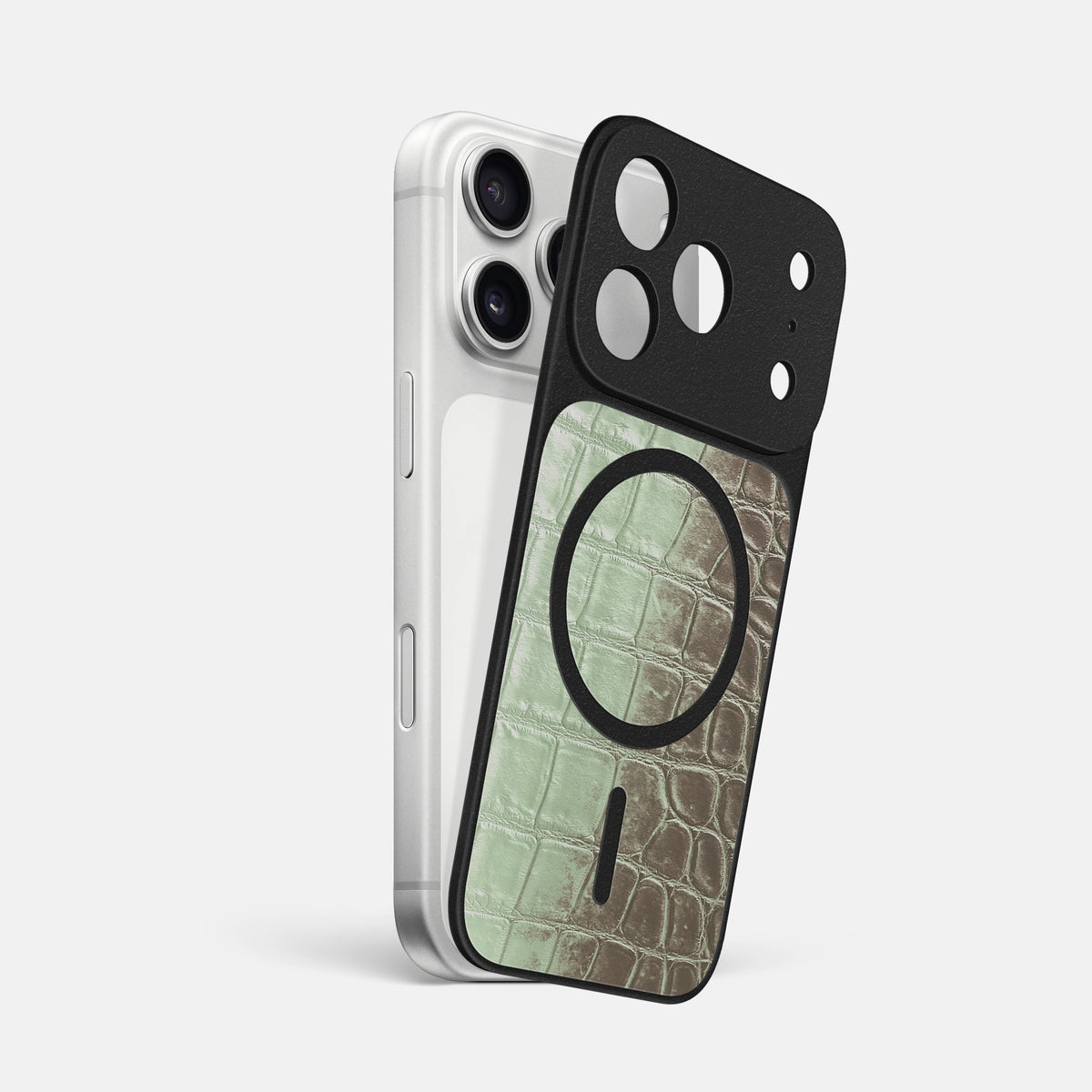 MagSafe Mask For iPhone 17 Pro Max In Himalayan Crocodile -1 | Pistachio