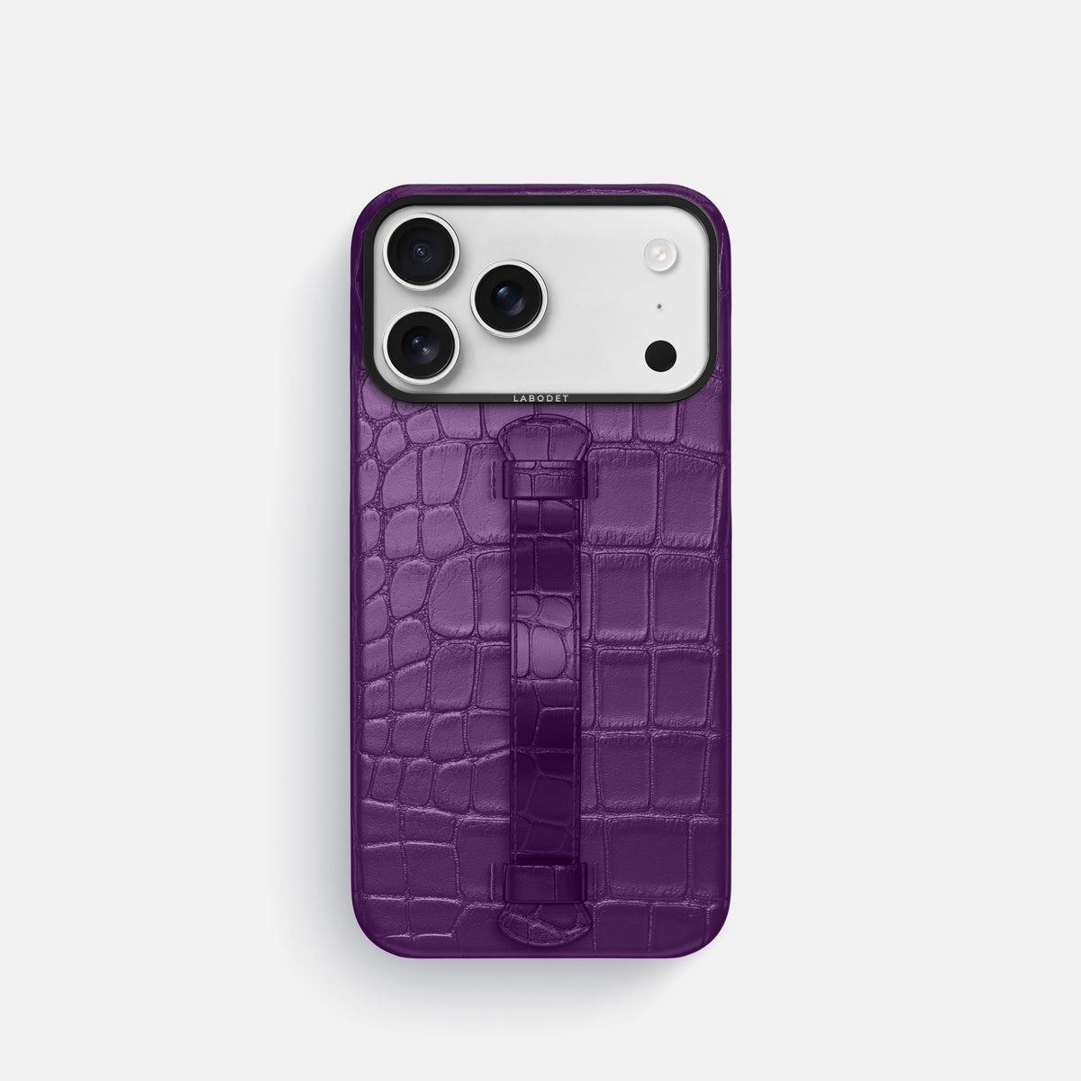 Center Handle For iPhone 18 Pro In Alligator -2 | Purple-Black