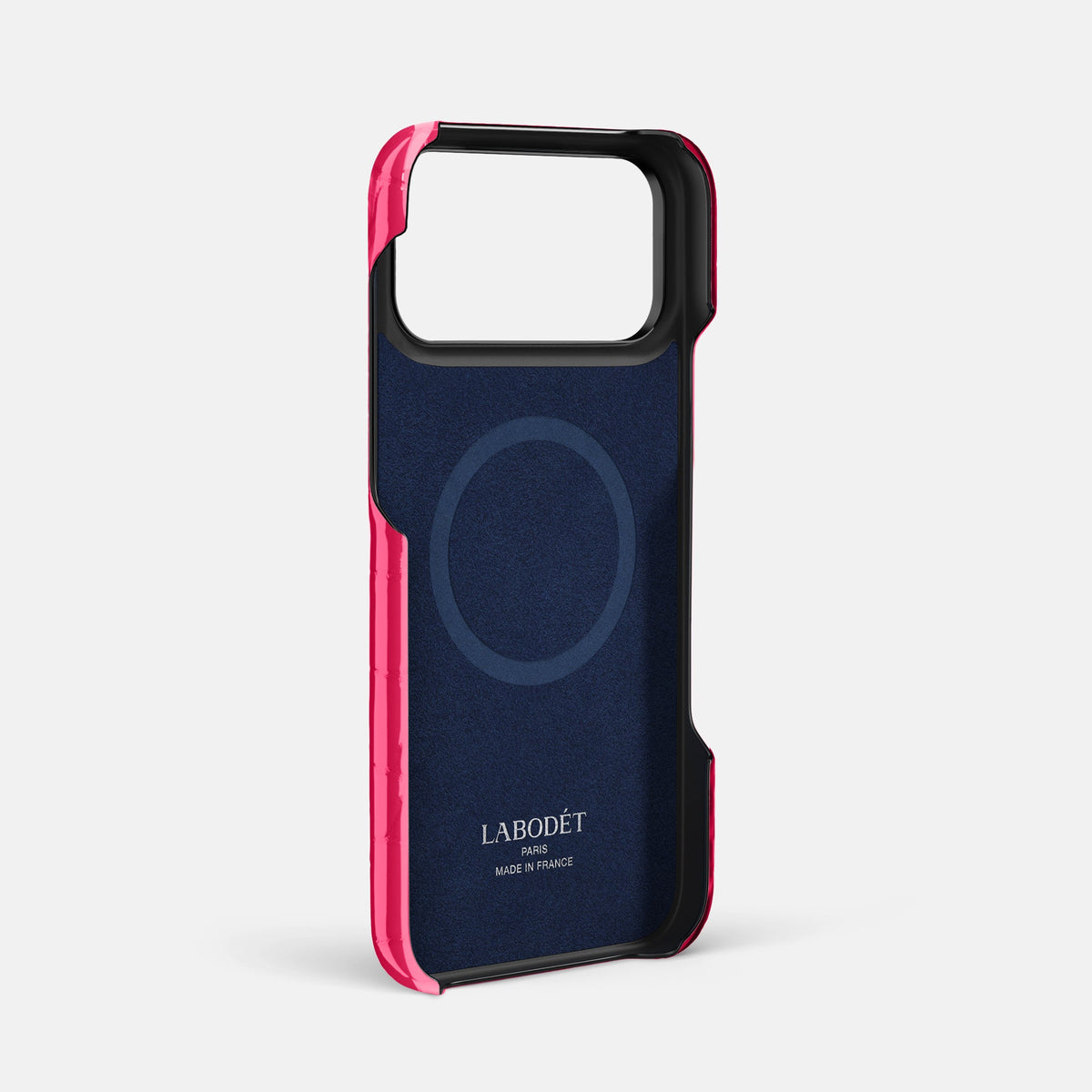 Double Card Case For iPhone 18 Pro Max In Shiny Alligator -4 | Pink-Panther-Black