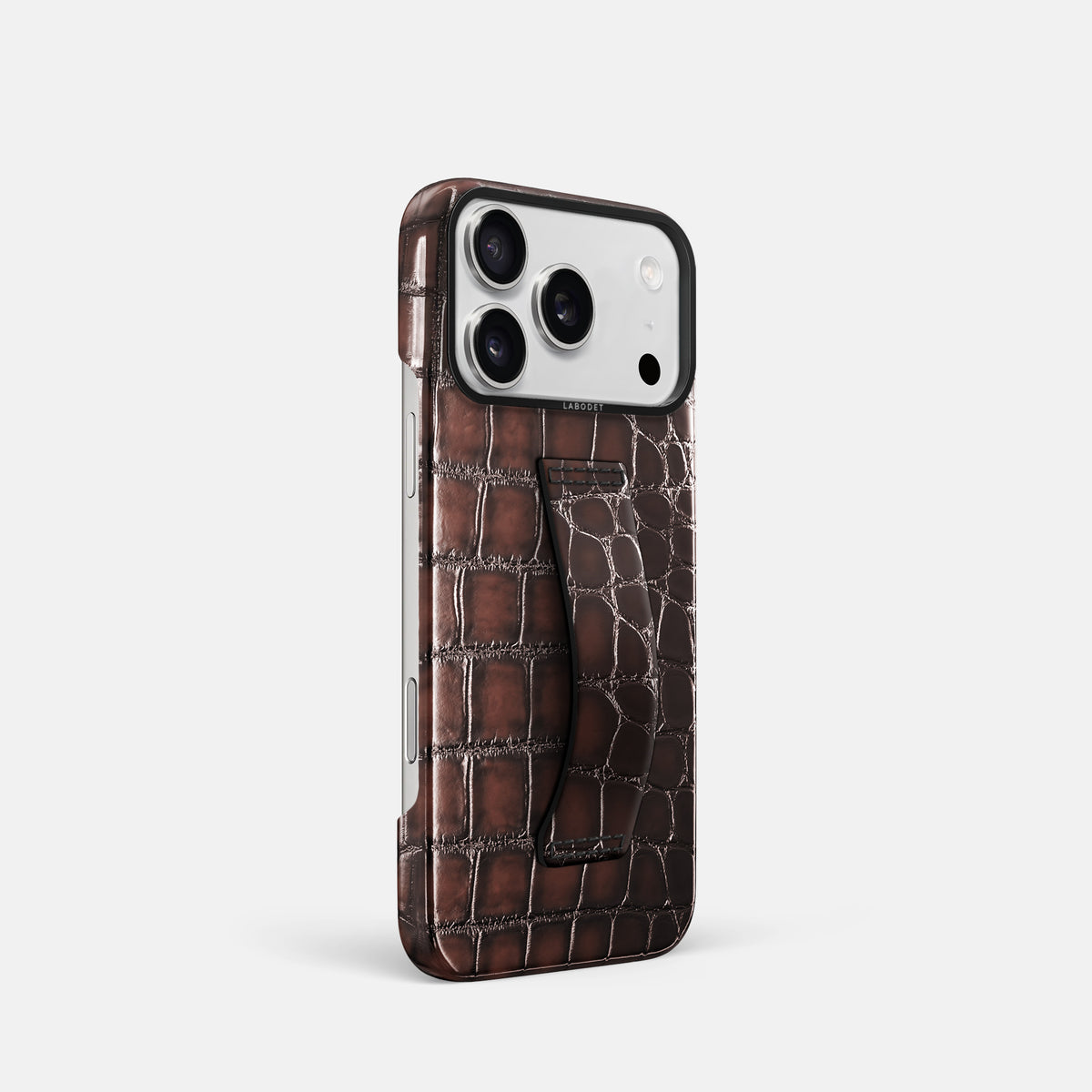 Finger Case For iPhone 17 Pro In Patina Alligator -2 | Havana-Brown-Black