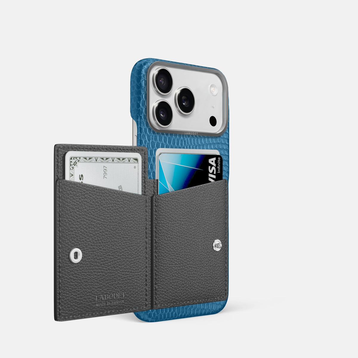 Bi-Fold Case For iPhone 18 Pro In Lizard -2 | Blue-Steel