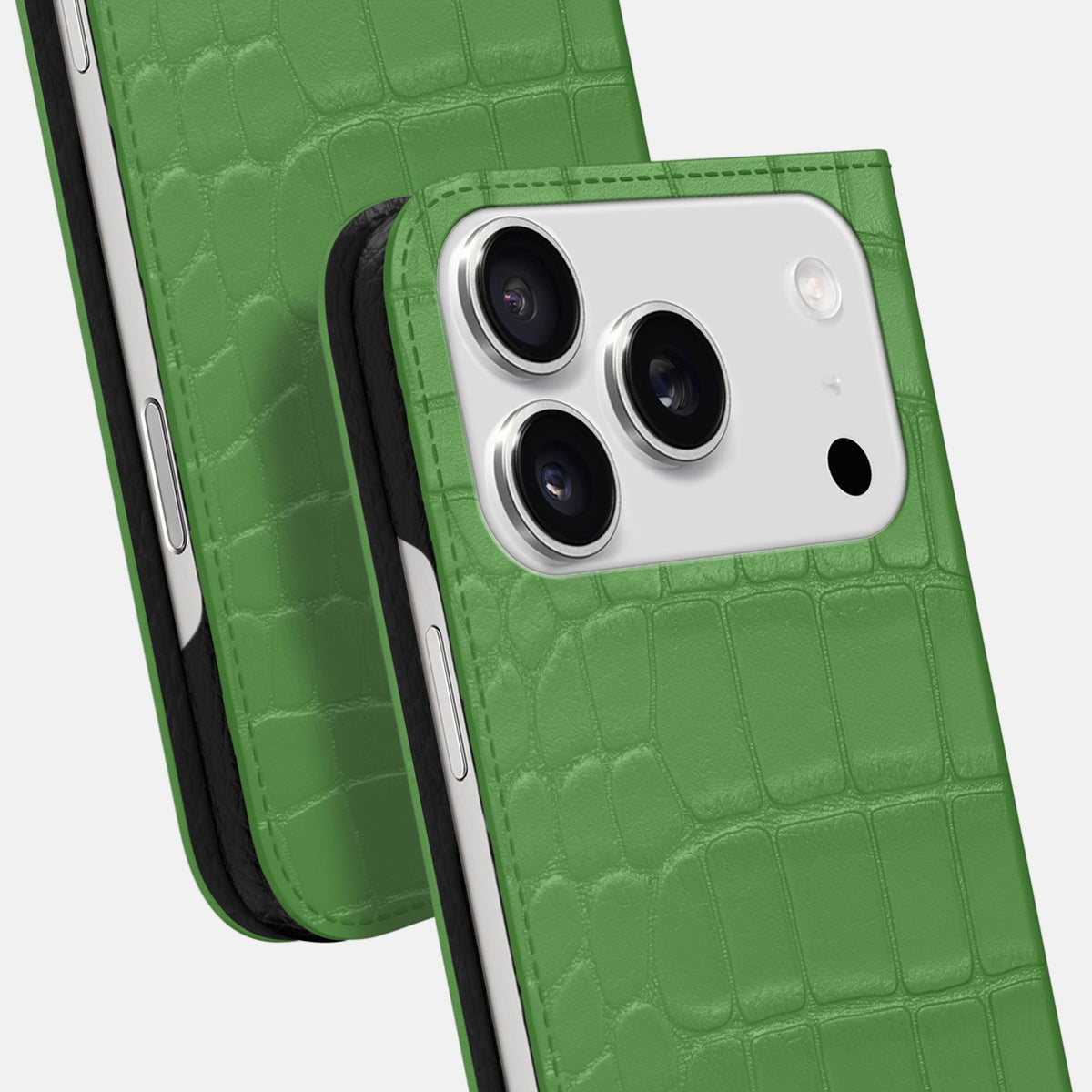 Folio Slim Case For iPhone 18 Pro In Alligator -5 | Apple-Green