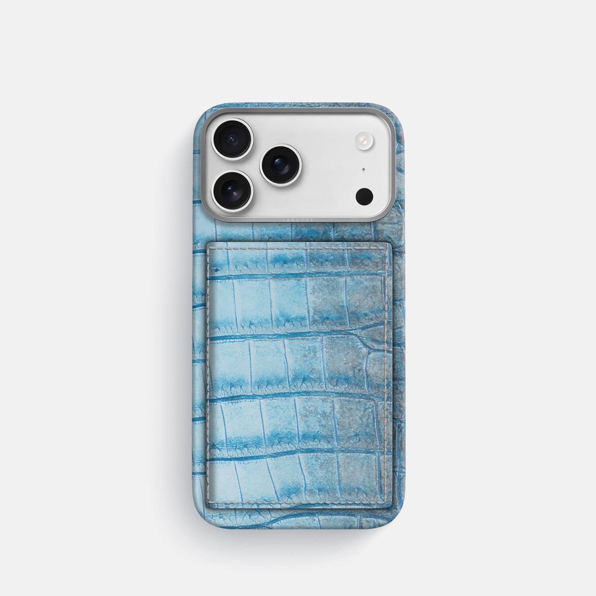 Bi-Fold Case For iPhone 18 Pro In Himalayan Crocodile -1 | Ice-Blue-Steel