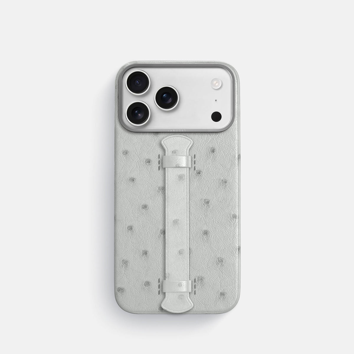 Center Handle For iPhone 18 Pro In Ostrich -1 | White-Steel