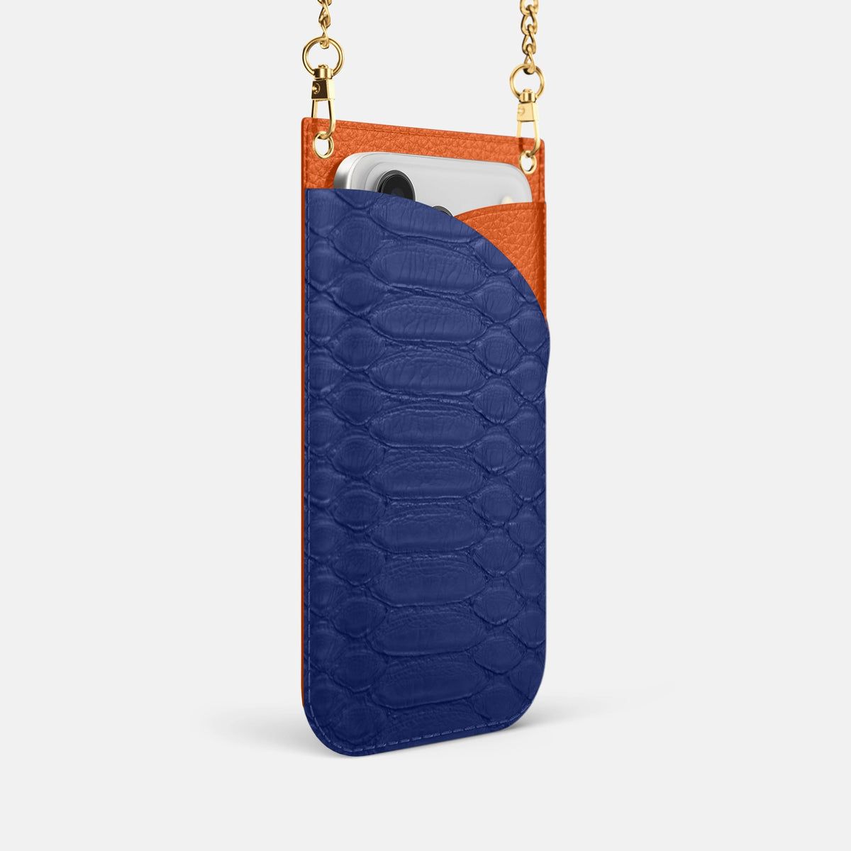 Crossbody Bag For iPhone 18 Pro In Python -2 | Royal-Blue-Gold