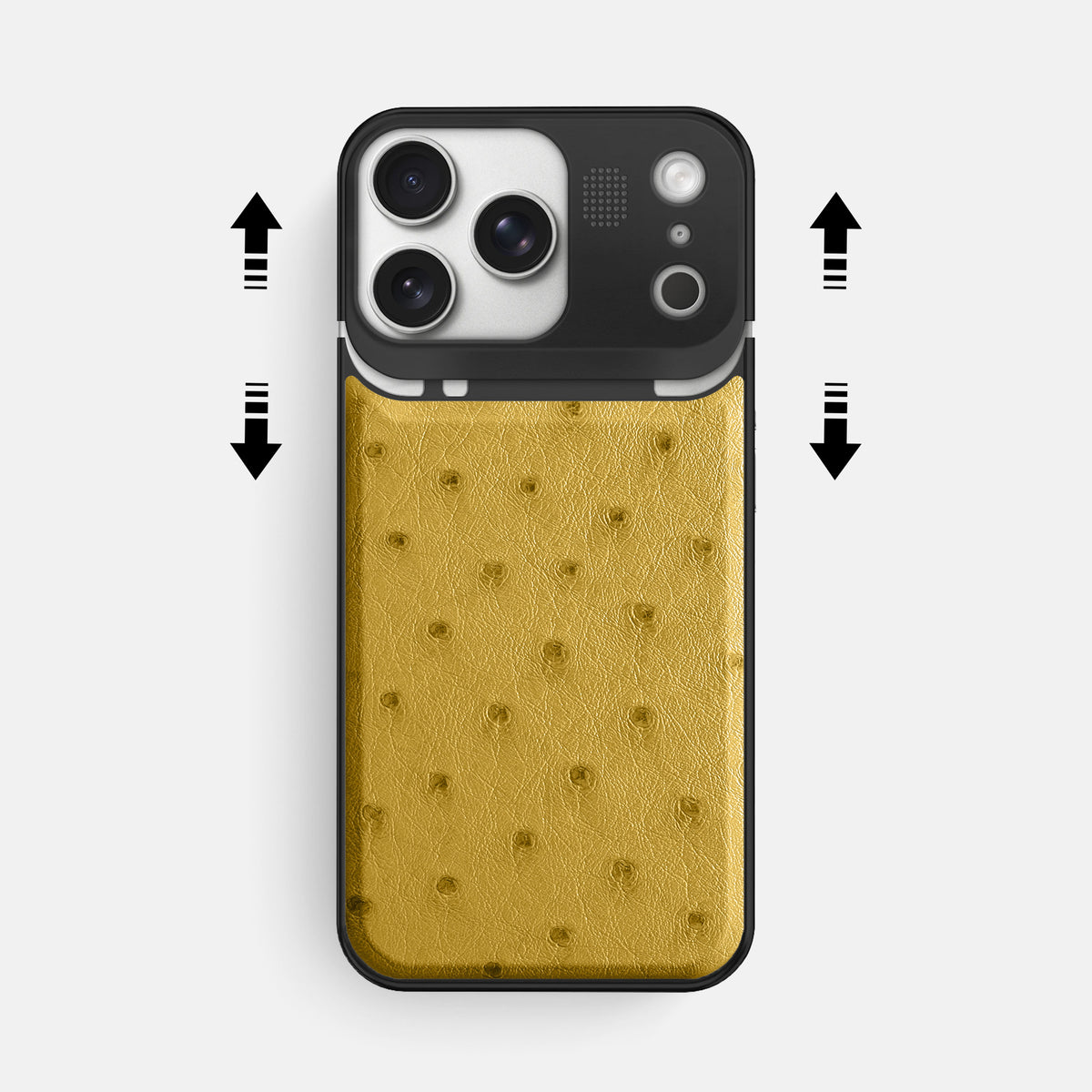 Metal Case For iPhone 17 Pro Max In Ostrich -2 | Gold-Black