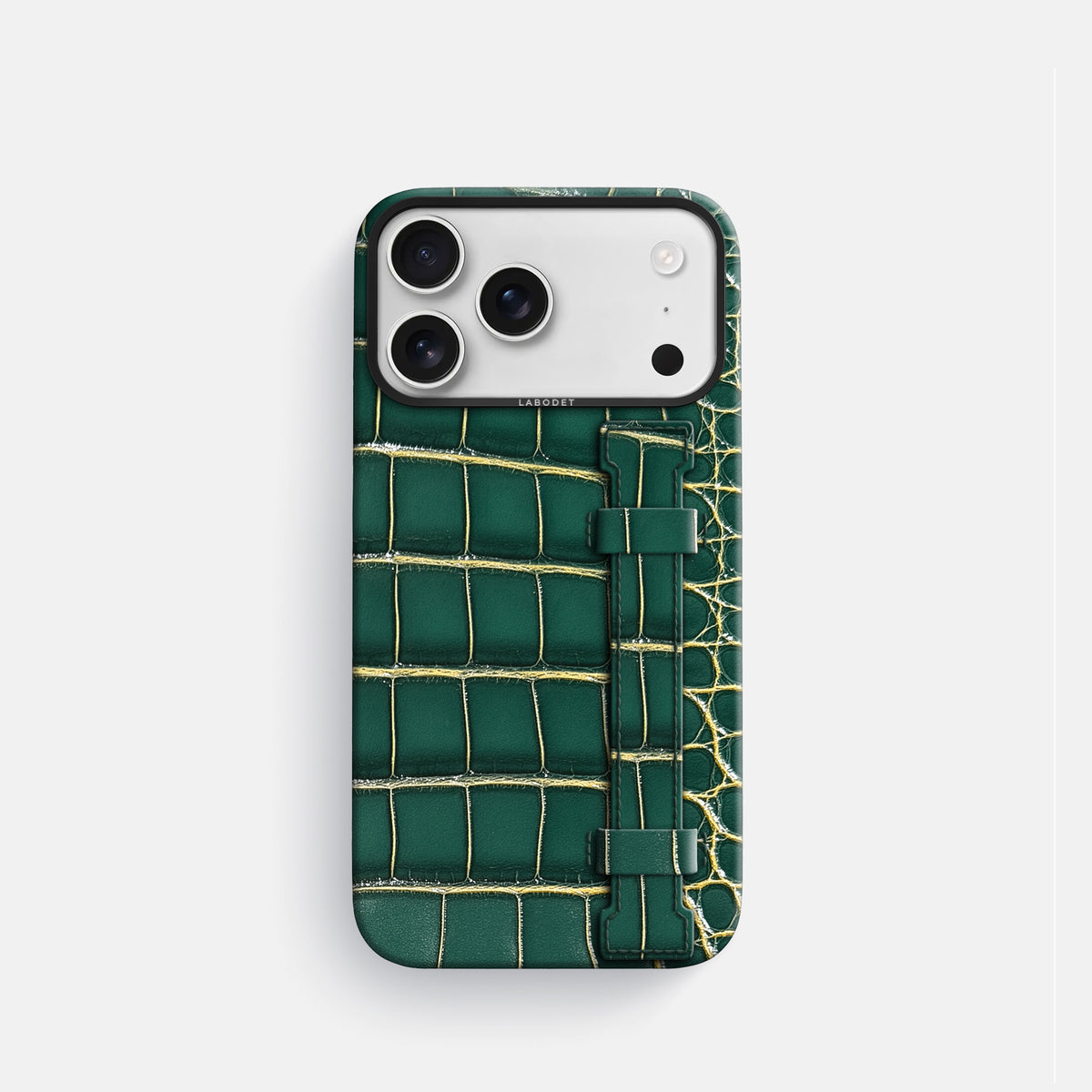 Handle Case For iPhone 17 Pro In Patina Alligator -1 | Cambridge-Black