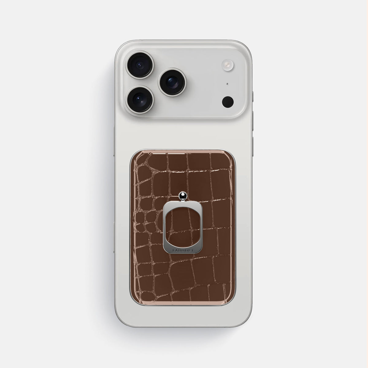 MagSafe Ring For iPhone 18 Pro Max In Shiny Alligator -2 | Brown-Steel